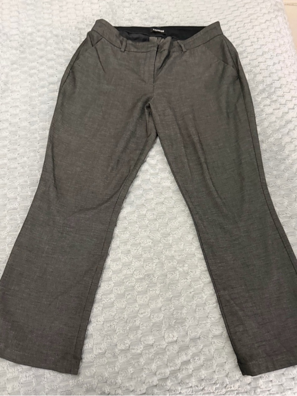 Express Womens Gray Dress Pants - Subtle Charcoal Tone 10 Short